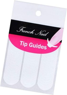 5 Sheets 240 Pcs White French Manicure Nail Art Strips, Guide Stickers Moon Shape Design Self-Adhesive Tips for Manicure Decoration DIY Tools and Decals