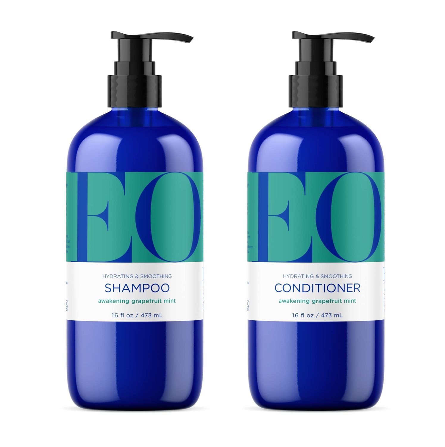 EO Shampoo and Conditioner Combo Pack, 16 Ounce Bottles (1 of Each), Grapefruit and Mint, Organic Plant Based, Hydrating &amp; Smoothing For All Hair Types
