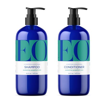 EO Shampoo and Conditioner Combo Pack, 16 Ounce Bottles (1 of Each), Grapefruit and Mint, Organic Plant Based, Hydrating &amp; Smoothing For All Hair Types