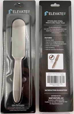 Professional Pedicure Foot File - Stainless Steel Foot File | Double Sided Food Scrubber | 8.25 L | Works with Pedicure File Refills | Heel File for Foot Pedicure Kit