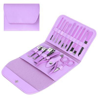 Kowca 16-Piece Professional Manicure Kit - Stainless Steel Nail Clippers Set with Travel Case, Cuticle Nippers, Grooming Tools for Women &amp; Men