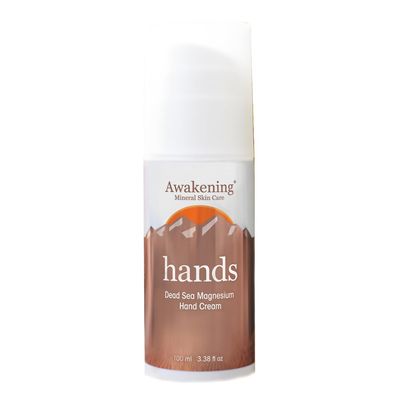 Awakening Hands - Magnesium-Rich Hydrating Hand Cream - Moisturizing Hand Lotion with Myrrh 100ml/3.38 oz - Countertop Airless Pump