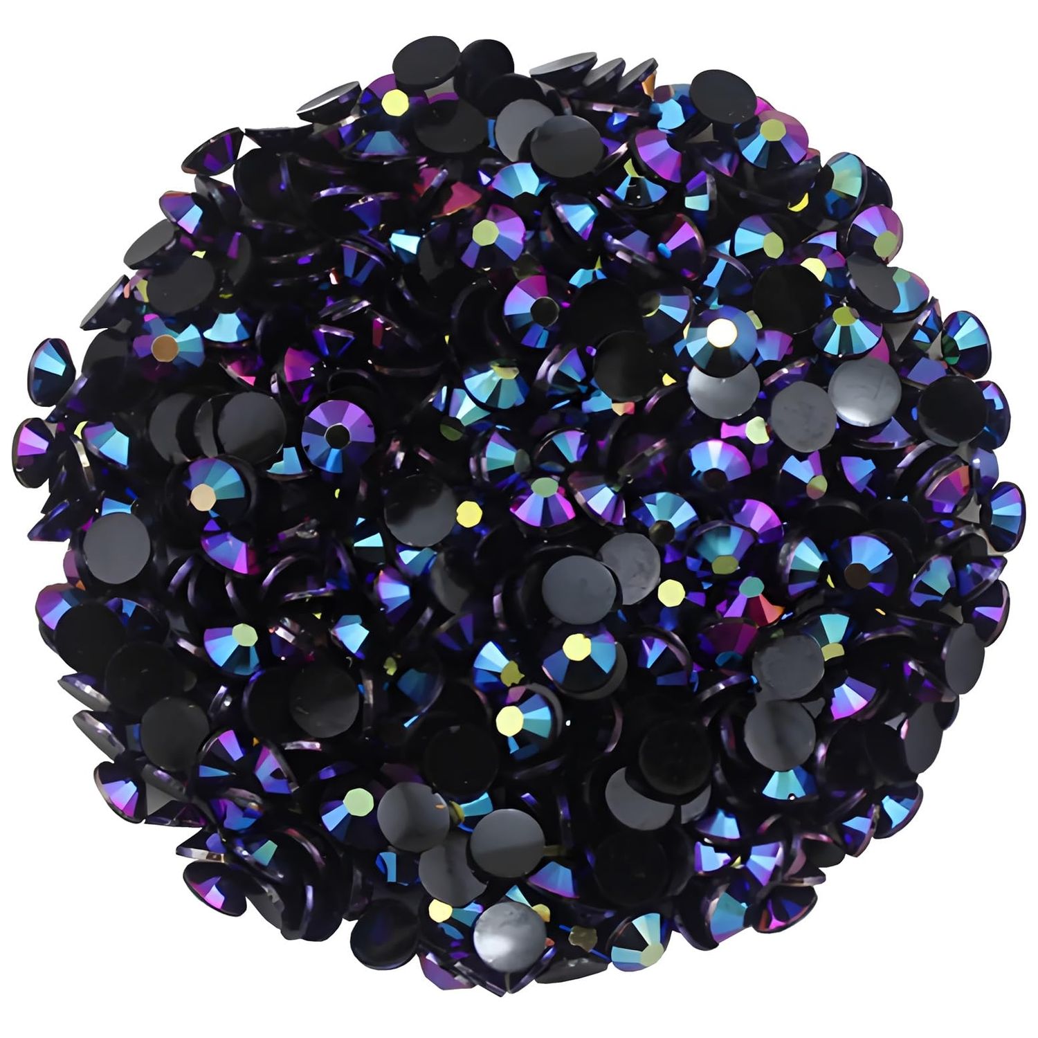 4500 Pcs SS12 3mm AB Flatback Rhinestones for Nails Art Crafts Glitter Round Shine Gems Crystals DIY Clothes Shoes Black-Bottom Purple Red AB