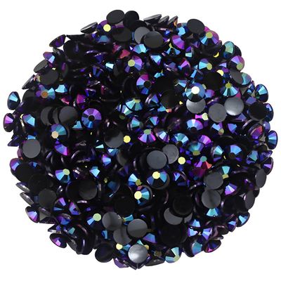 4500 Pcs SS12 3mm AB Flatback Rhinestones for Nails Art Crafts Glitter Round Shine Gems Crystals DIY Clothes Shoes Black-Bottom Purple Red AB