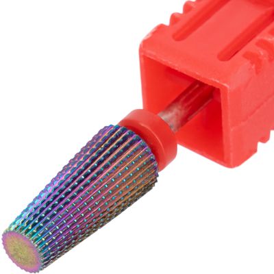 Delanie 5 in 1 Carbide Nail Drill Bit for Acrylic Nail &amp; Gel Nail, Tapered Nail Bit, Professional Manicure Salon Supplies, Fine Grit, Gradient Purple