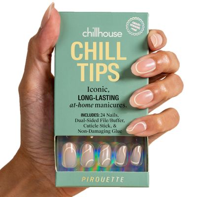 Chillhouse - Chill Tips, Press on Nails Kit - Pirouette (Oval) - 24 Nail Shapes &amp; Sizes - Up to 3 Weeks of Wear - Customizable Fit - Reusable - Latina Founded &amp; Women Owned - Beauty &amp; Self Care