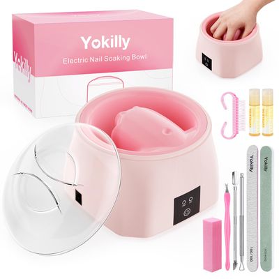 Yokilly Nail Soaking Bowl Heated: 50 Faster Nail Soak off Bowl for Women Nail Beginner - Electric Manicure Nail Bowl for Home Salon