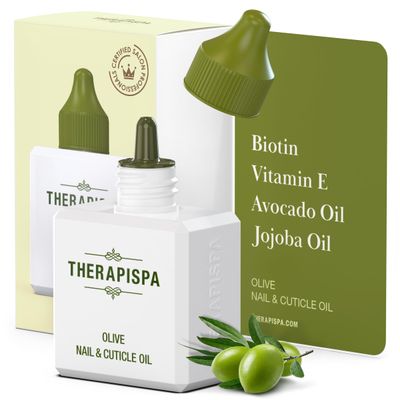 THERAPISPA Nail &amp; Cuticle Oil with Avocado, Jojoba, Biotin &amp; Vitamin E - Nail Growth &amp; Repair Oil for Damaged Cuticles &amp; Brittle Nails (Olive, 2.0 fl oz)