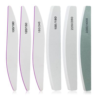 ESUOHYM 6 PCS Nail File Buffer Set for File/Buffer/Shine, Nail Files Kit for Natural Acrylic Nail, Emery Boards for Thick Nails, 100/120/150/180/220/240/280/1000/4000 Grit for Salon and Home