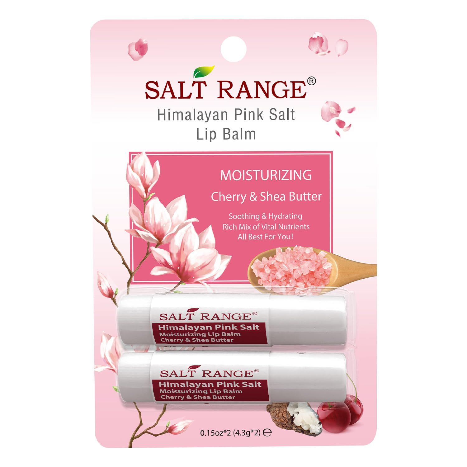 WBM Lip Balm, Formulated with Cherry &amp; Shea Butter, Moisturization Lip Care For All Day Hydration, 100 Natural, Organic Chapstick, 1 Count (2 Pieces) - 0.30 Ounce