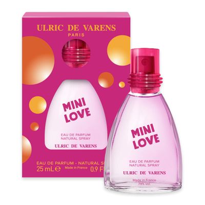 ULRIC DE VARENS - Eau de Parfum Mini Love - Floral and Fruity - Womens Perfume - Spray - Made in France - 25 ml