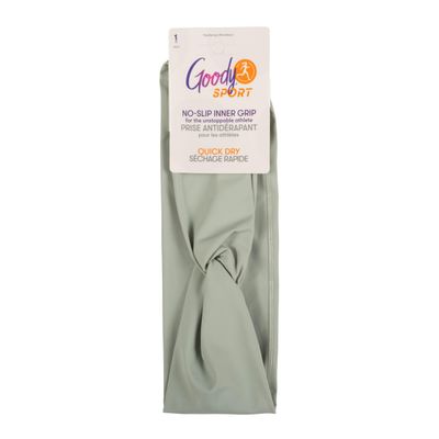 Goody Sport Lycra Head Wrap - 1Ct, Green, Quick-Dry Headbands for Women &amp; Men, Versatile Hair Accessories with Sport-Level Grip, All Hair Types