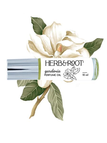 Herb &amp; Root Gardenia Perfume Oil for Women | Single Note Fragrance | Travel Size Roll On | Travel Size Perfume for Women