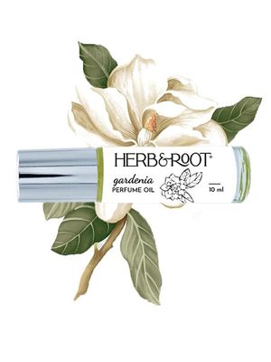 Herb &amp; Root Gardenia Perfume Oil for Women | Single Note Fragrance | Travel Size Roll On | Travel Size Perfume for Women