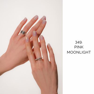 NAILOG Semi Cured Gel Nail Strips 20 Pcs | Buy 2 Get 1 UV Lamp | Extra Long Nail Wraps with Glossy Gel Finishing | Pink Moonlight