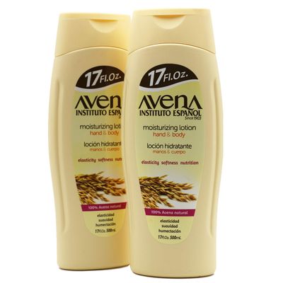 Avena Instituto Espaol Moisturizing Hand and Body Lotion, Helps Moisture Soften and Nourish your skin, 2-pack Of 17 FL Oz, 2 Bottles