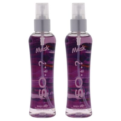So? Musk Body Mist Woody Scent - Perfume for Women with Bergamot, Toffee, Vanilla Notes - Body Spray for Women - 2 pc