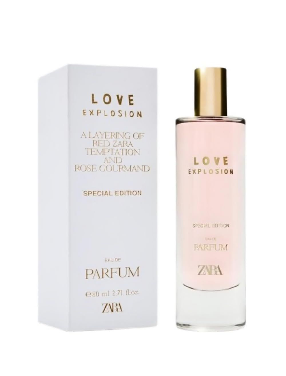 Zara Love Explosion Special Edition Perfume for Women EDP Eau de Parfum 80ml (2.71 fl oz) Amber Floral &amp; Fruity Scent with Rose, Vanilla, Praline &amp; Musk Limited Edition Fragrance