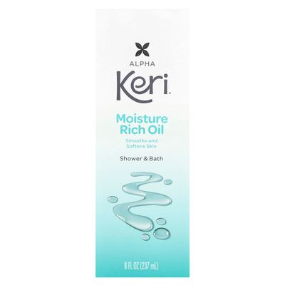 Keri Moisture Rich Shower Bath Oil, Clear, 8 Ounce