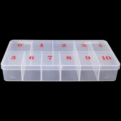 Beauticom 11 Space Nail Art Empty Storage Organizer Box Case Large - Frosted Color - For False Nail Tips, Vitamins, Accessories, 11 sections