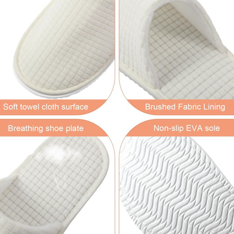 Geyoga 12 Pair House Slipper for Guest Non Slip Disposable Slipper for Travel Washable Reusable Closed Toe Hotel Bridesmaid Indoor Spa Wedding Party Shoeless Home(White, Light Gray, Khaki, Pink,M)