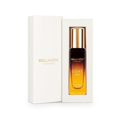 BellaVita Luxury G.O.A.T. Eau De Parfum Travel Size Edition 20 ml | Long-Lasting Perfume &amp; Cologne for Men | Mini Vanilla Perfume with Bergamot, Lavender &amp; Patchouli | Premium Mens Fragrance