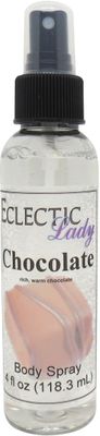 Eclectic Lady Chocolate Body Spray, Double Strength, 4 ounces, Body Mist for Women with Clean, Light &amp; Gentle Fragrance, Cologne with Soft, Subtle Aroma For Daily Use