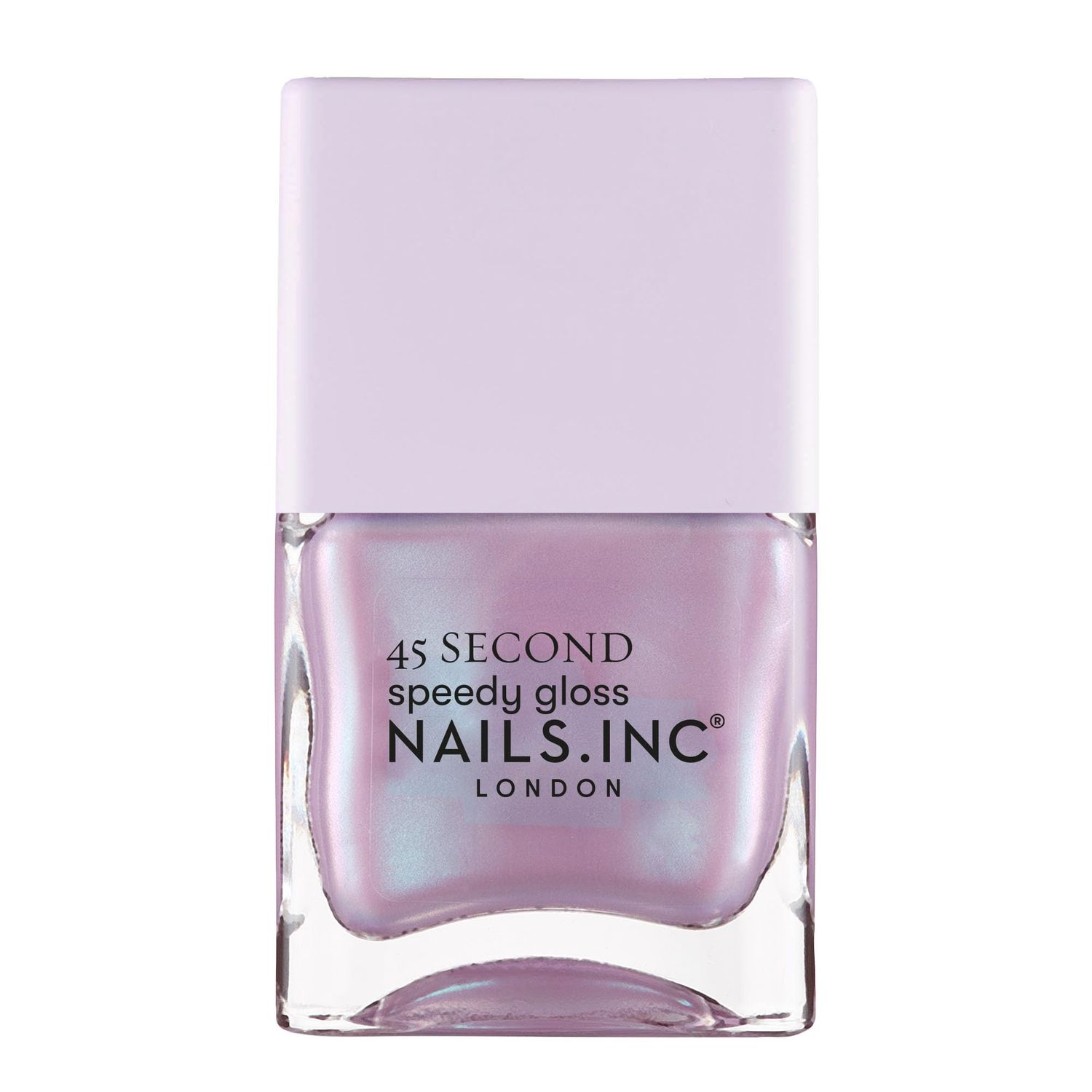 Nails Inc 45 Second Speedy Gloss, Lana, Lilac Shimmer, Metallic, No Chip, Long Lasting, Quick Dry, Air Dry, Professional Manicures &amp; Pedicures, Fingernails &amp; Toenails, Vegan Nail Polish, 0.47 Fl Oz