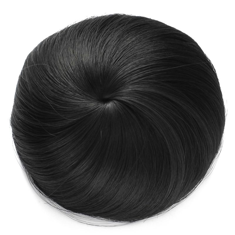 Onedor Synthetic Fiber Hair Extension Chignon Donut Bun Wig Hairpiece (1B - Off Black)