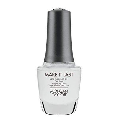 Morgan Taylor Make It Last Long Wear Top Coat - Ultra-Longwearing Nail Top Coat for Chip-Resistant, Mirror-Like Shine, Nail Protection, Professional-Quality Finish for All Nail Types, 0.5 oz