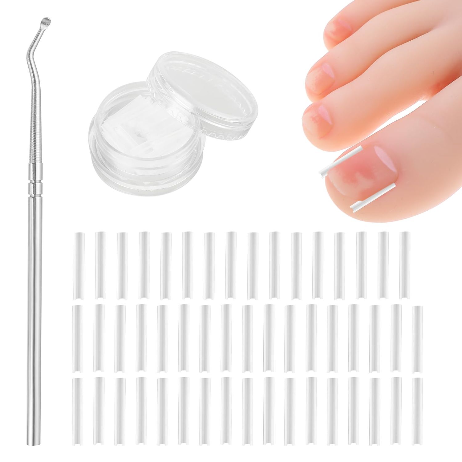 (501) Pcs Ingrown Toenail Treatment Corrector Set, Professional Pain-Free Ingrowns Toenails Removal Kit with Toenail Lifter, Toenail Strip for Men Women, Easy Fixed Ingrowns Toenails Tool
