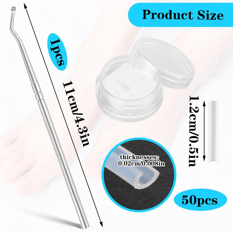 (501) Pcs Ingrown Toenail Treatment Corrector Set, Professional Pain-Free Ingrowns Toenails Removal Kit with Toenail Lifter, Toenail Strip for Men Women, Easy Fixed Ingrowns Toenails Tool