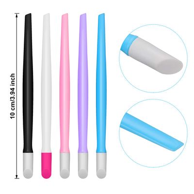 Yaomiao 100 Pcs Rubber Tip Nail Cuticle Pusher Bulk Tipped Plastic Handle Art Tool Assorted Color Nail Cleaner Stick for Men and Women Party Christmas Giving Birthday Gift