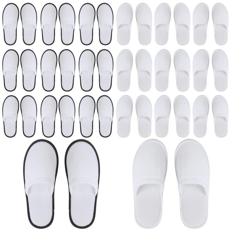Yeios 20 Pairs Disposable Slippers for Guests Hotel Slippers Spa Slippers Non-slip Washable House Slipper Bulk for Adult for Men and Women White