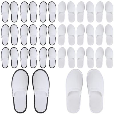 Yeios 20 Pairs Disposable Slippers for Guests Hotel Slippers Spa Slippers Non-slip Washable House Slipper Bulk for Adult for Men and Women White