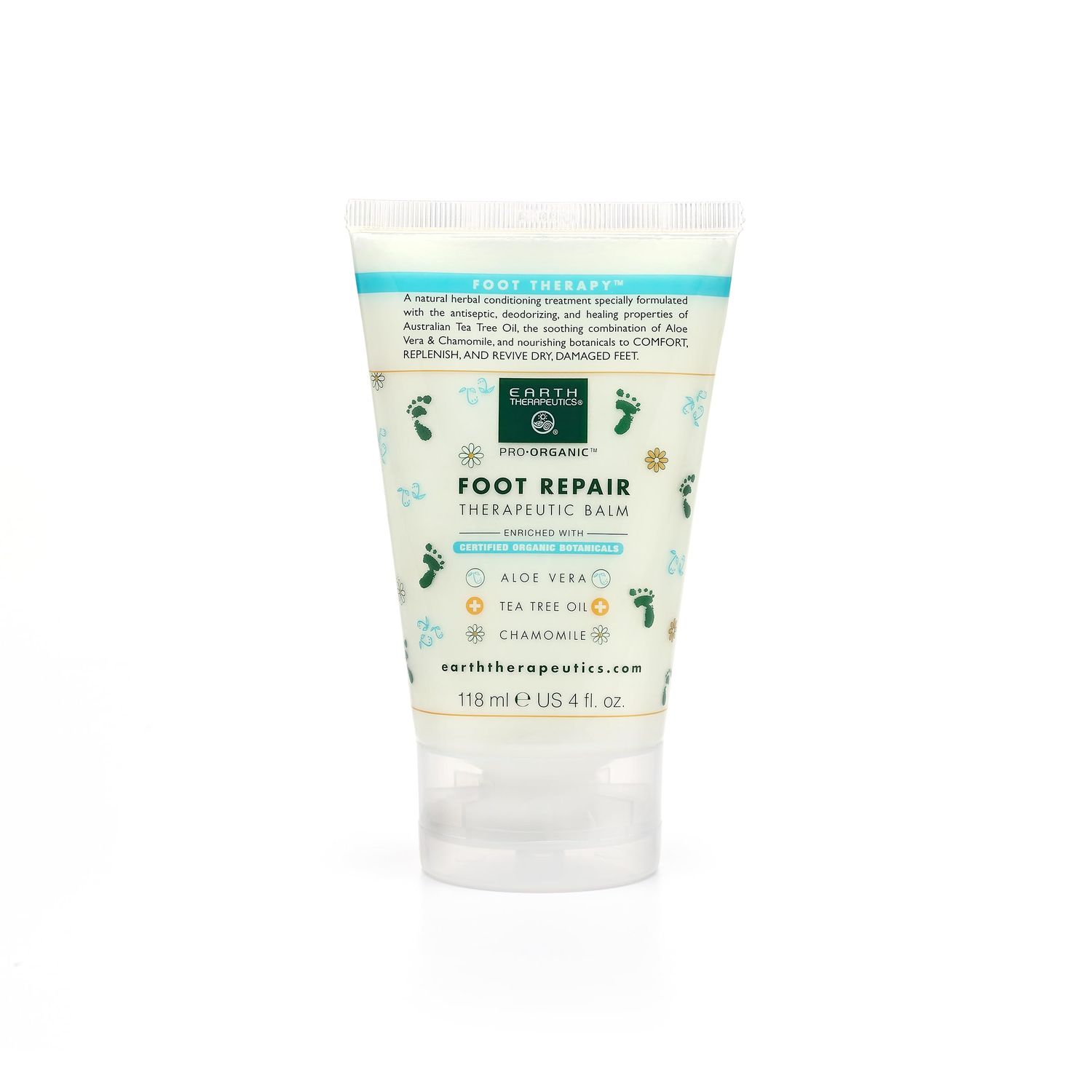 Earth Therapeutics Tea Tree Oil Foot Balm - Australian Tea Tree Oil with Aloe Vera &amp; Chamomile - Hydrates, Softens &amp; Conditions Dry Cracked Feet, Heel &amp; Calluses - Soothe Irritated Skin 4 Oz