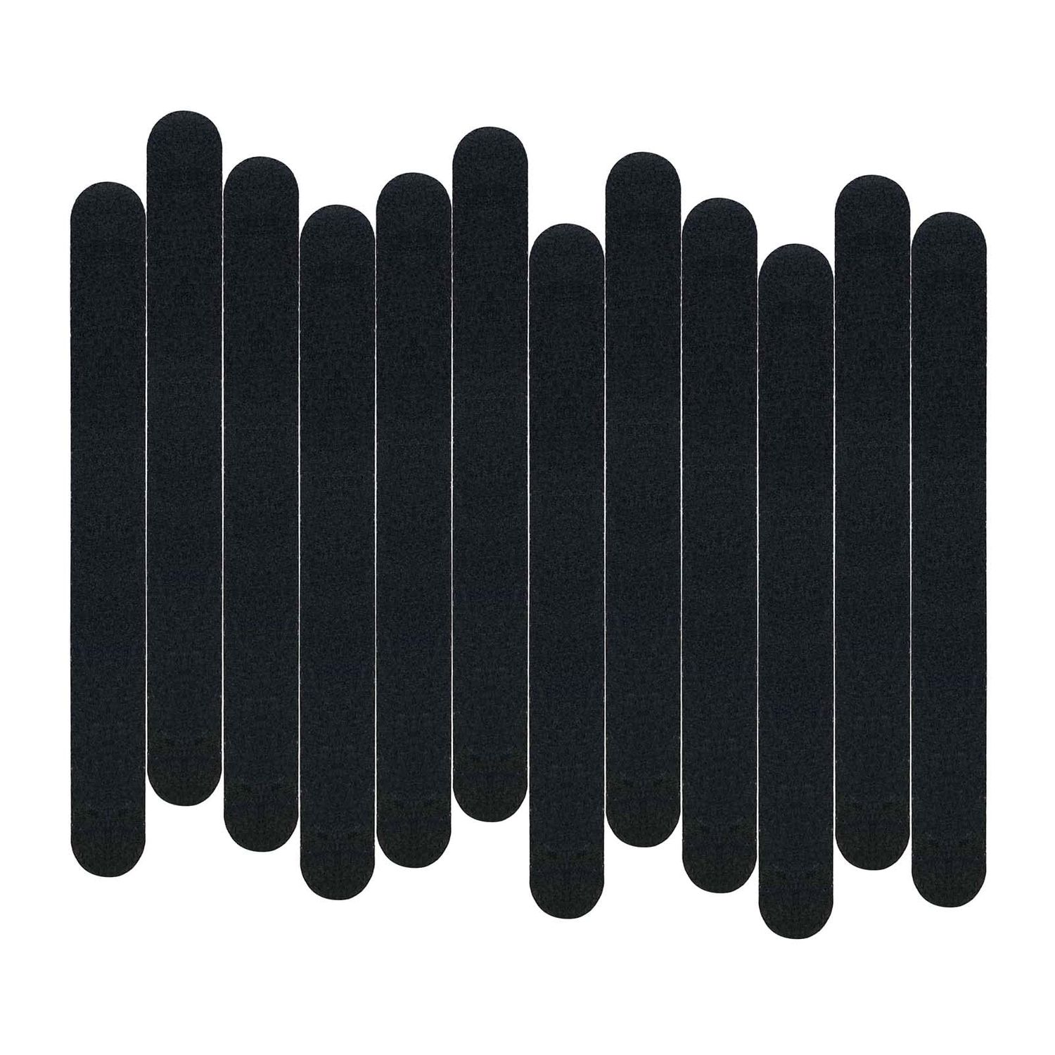 12 Pack Professional Emery Boards - 100/180 Grit Nail File Pack for Acrylic and Natural Nails, Black