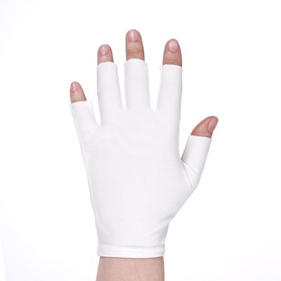 2 Pairs of White Gloves for Dry Hands Sleeping, White Fingerless Gloves, Eczema Glove for Moisturizing, Touchscreen, Spa, Skin Treatment