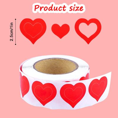 SAVITA 500 Piece Roll of 1 Inch Heart Shaped Body Stickers for Tanning, Self Adhesive Sunbathing Bed Stickers, Cute B06322