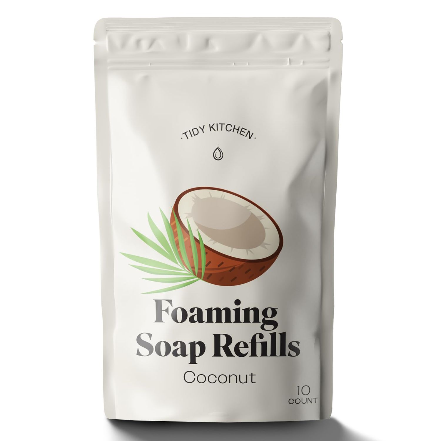 Tidy Kitchen Foaming Hand Soap Refills - Rich, Moisturizing Lather in Coconut Scent, Works with Dispensers, 10 count