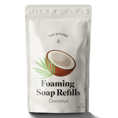 Tidy Kitchen Foaming Hand Soap Refills - Rich, Moisturizing Lather in Coconut Scent, Works with Dispensers, 10 count