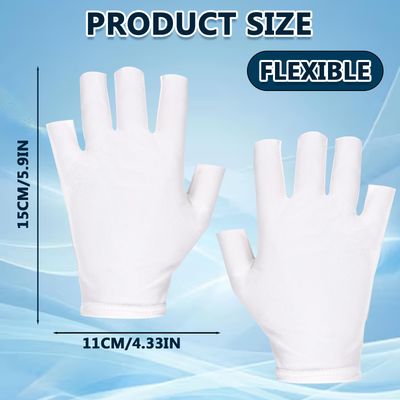 2 Pairs of White Gloves for Dry Hands Sleeping, White Fingerless Gloves, Eczema Glove for Moisturizing, Touchscreen, Spa, Skin Treatment