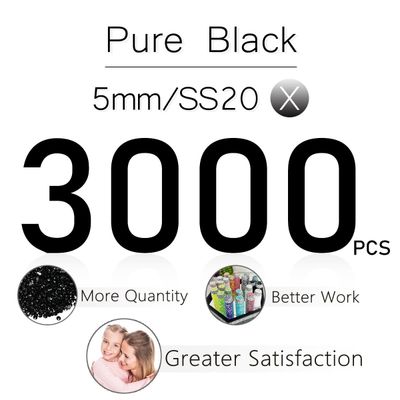 qiipii 3000PCS 5mm Black Resin Rhinestones for Crafting Flatback Jelly Stones Bulk SS20 Non-Hotfix Diamonds Crystals Gems for Nails Face Eyes Makeup Mugs Tumblers Bottles Cups DIY Crafts Clothes Shoes