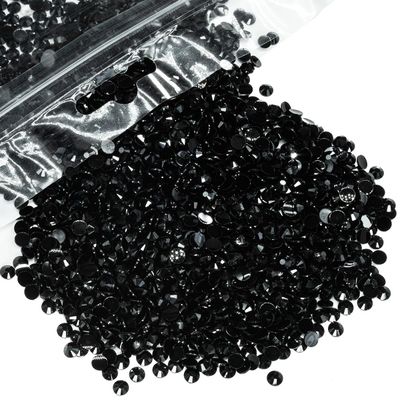 qiipii 3000PCS 5mm Black Resin Rhinestones for Crafting Flatback Jelly Stones Bulk SS20 Non-Hotfix Diamonds Crystals Gems for Nails Face Eyes Makeup Mugs Tumblers Bottles Cups DIY Crafts Clothes Shoes