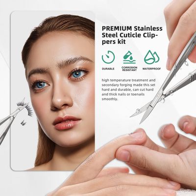 SG NEKOO Cuticle Scissors Extra Fine Curved Professional - Ultra Sharp 15 Blade for Precise Brow, Eyelash &amp; Nail Grooming - Stainless Steel Cuticle Trimmer with Travel Case (4.57 Compact)