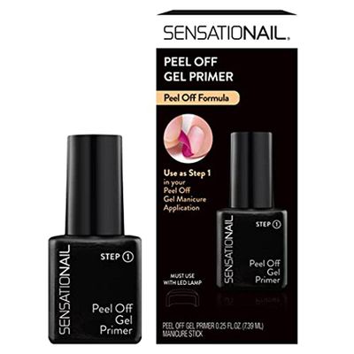 Sensationail Peel Off Gel Primer Nail Polish - Easy Removal Formula - No Acetone Needed - Leaves Nails Strong &amp; Healthy - Clear - 7.39 mL/0.25 fl oz