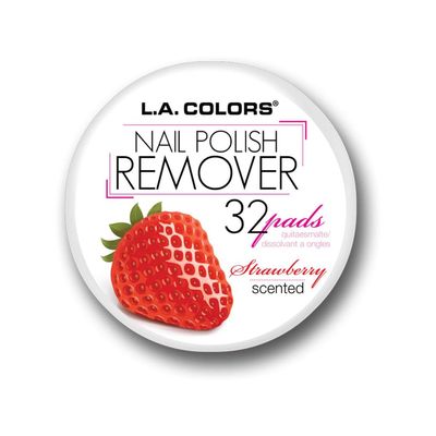 L.A. COLORS Polish Remover Pads, Strawberry Scent CNR962