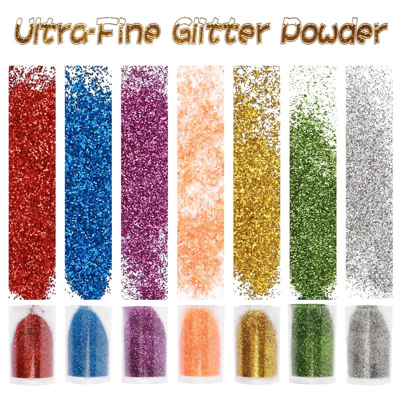 CIYOWTA Fine Glitter for Epoxy Resin, Set of 40 Colors, for Tumblers Cup Glass Slime, Cosmetic Ultra Fine Glitter for Nails Body Face Hair