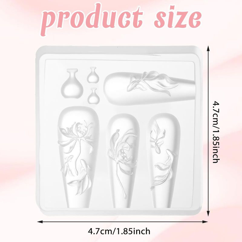 simarro 3D Lotus Flower Nail Art Mold Silicone Carving Template, Lotus Design Molds Flower Blossom Petals Nail Decor Supplies Accessories for DIY(Lotus Koi Mold)