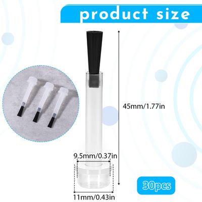 Piriuuo 30 Pcs Replacement Nail Polish Brush Kit, Disposable Nail Art Brushes Set Soft Bristles Nail Brushes with Handle Dip Powder Liquid Replacement Brushes for DIY Nail Art Salon